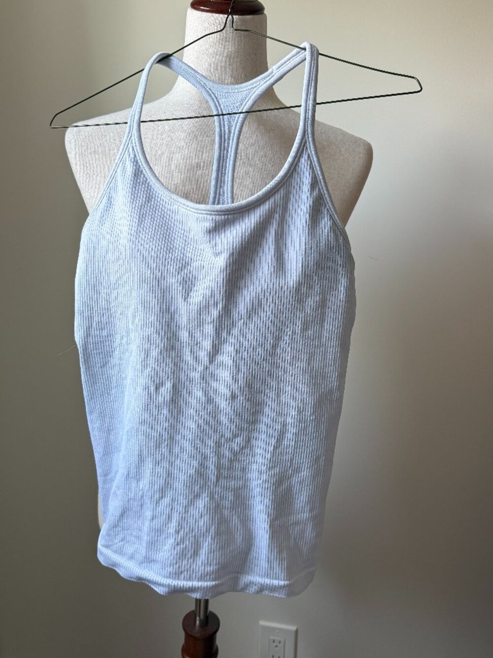 Athleta Racerback Tank Built in Bra Light Gray Size Small